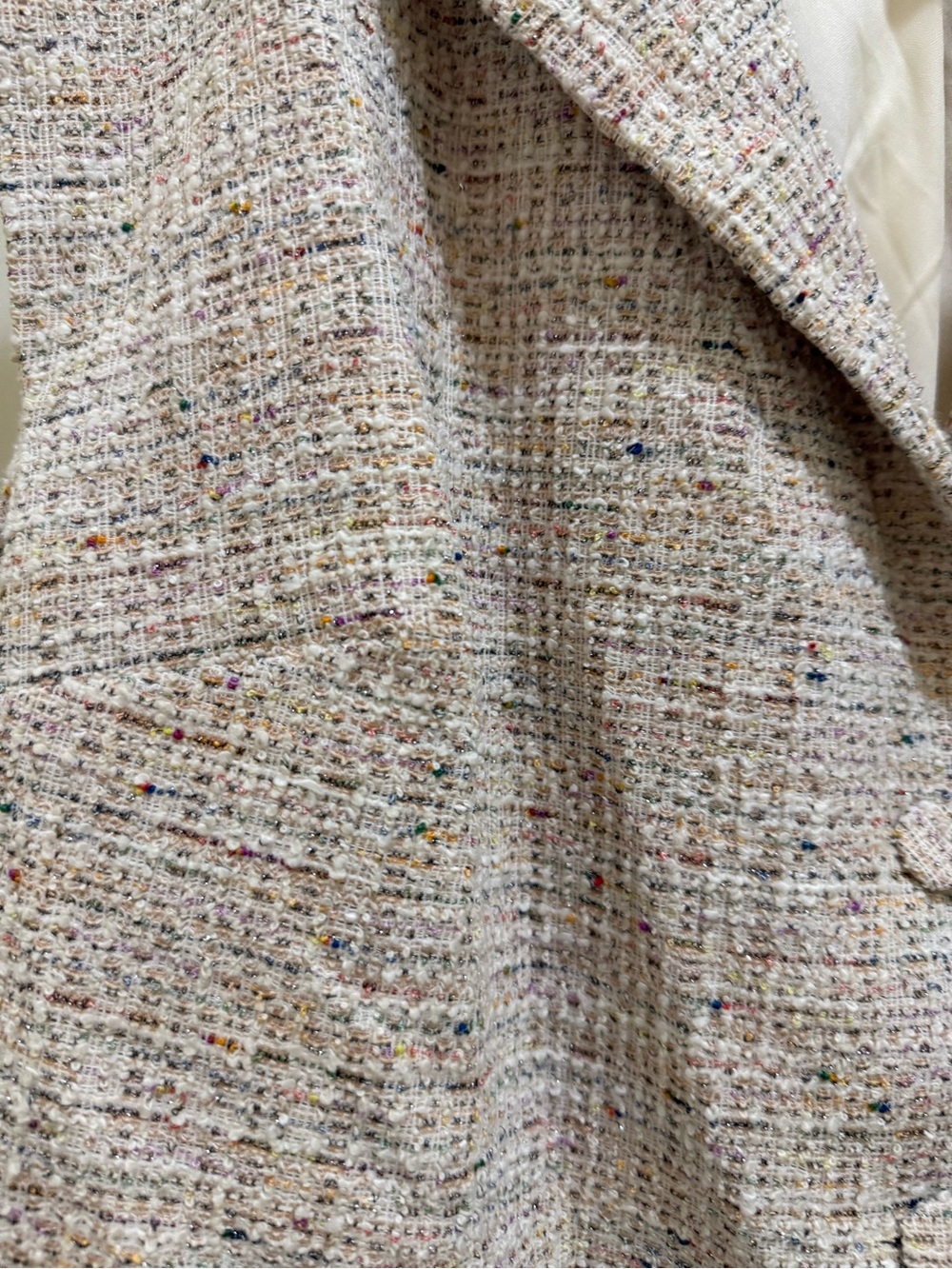 Eloquii Ivory Tweed Cropped Collar Jacket - Picture 3 of 5